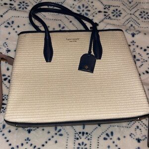 LIKE NEW Kate Spade Eva Straw Medium Top Zip Satchel